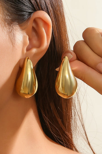 Enkle Golden Metal Teardrop øredobber